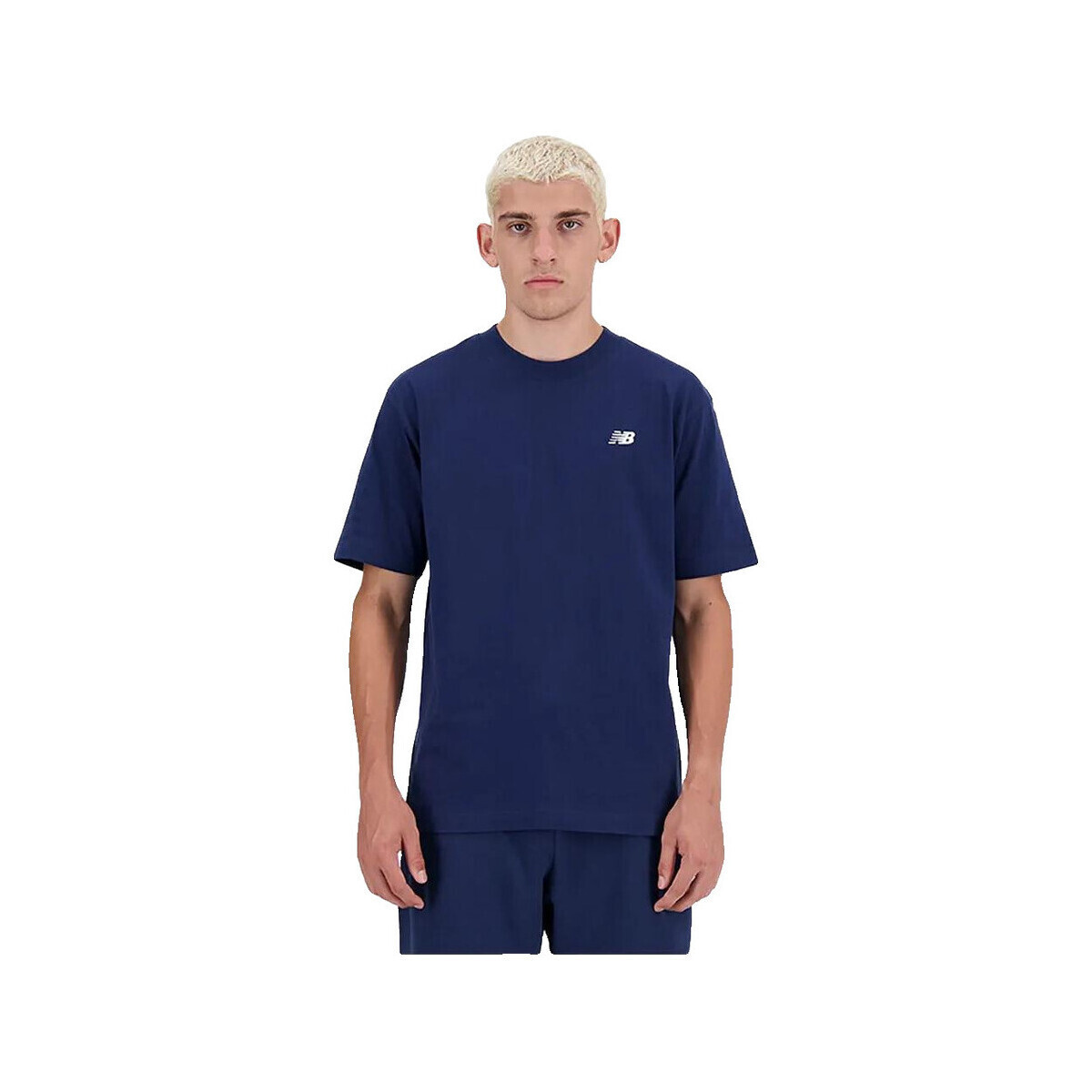 New Balance  T-shirt  100% coton bleu uni  Modrá