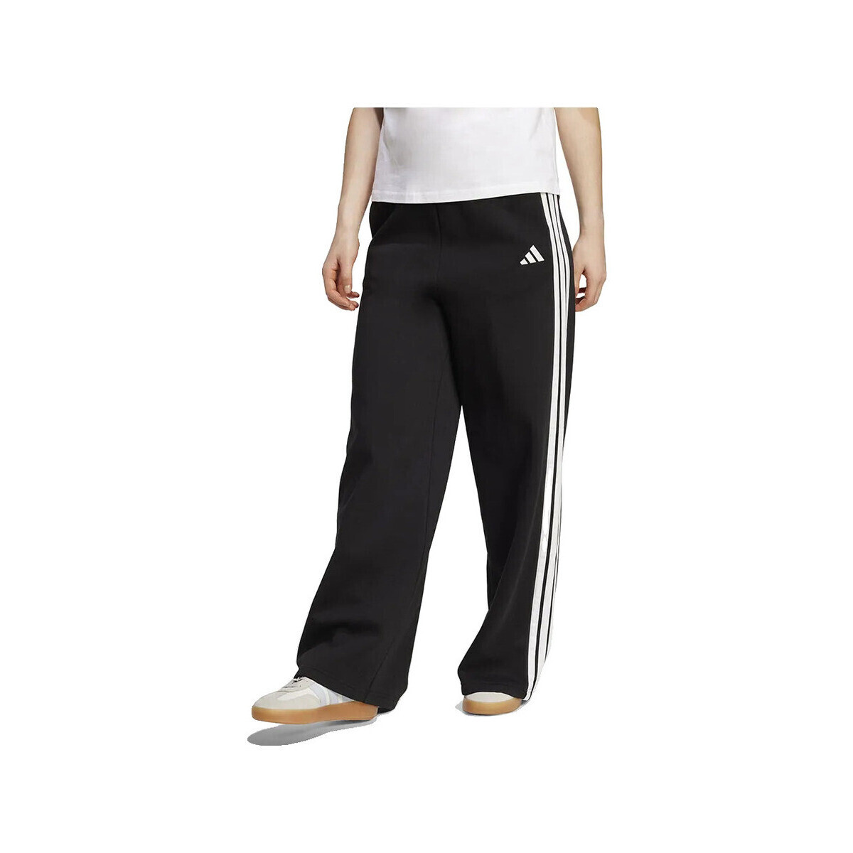 adidas  Pantalons de survêtement  3-stripes fleece wide noir  Černá
