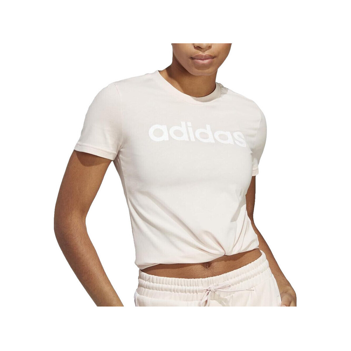 adidas  T-shirt  IC8860 100% coton  Růžová
