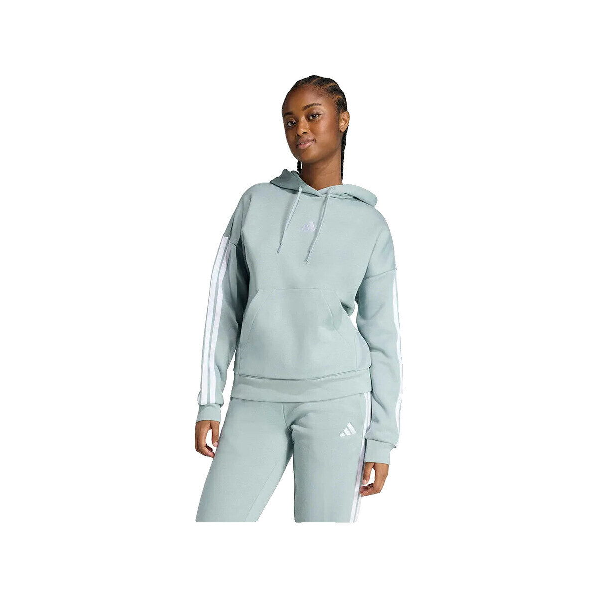 adidas  Sweat à capuche  3 Stripes polaire  Šedá