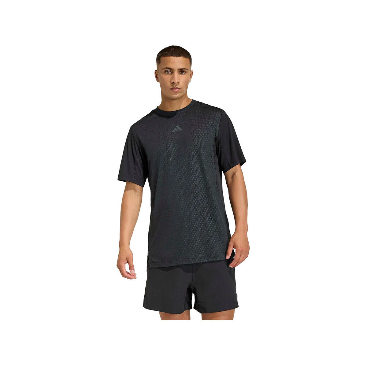 adidas  T-shirt  D4t Power 3 Stripes 100% polyester recyclé  Černá