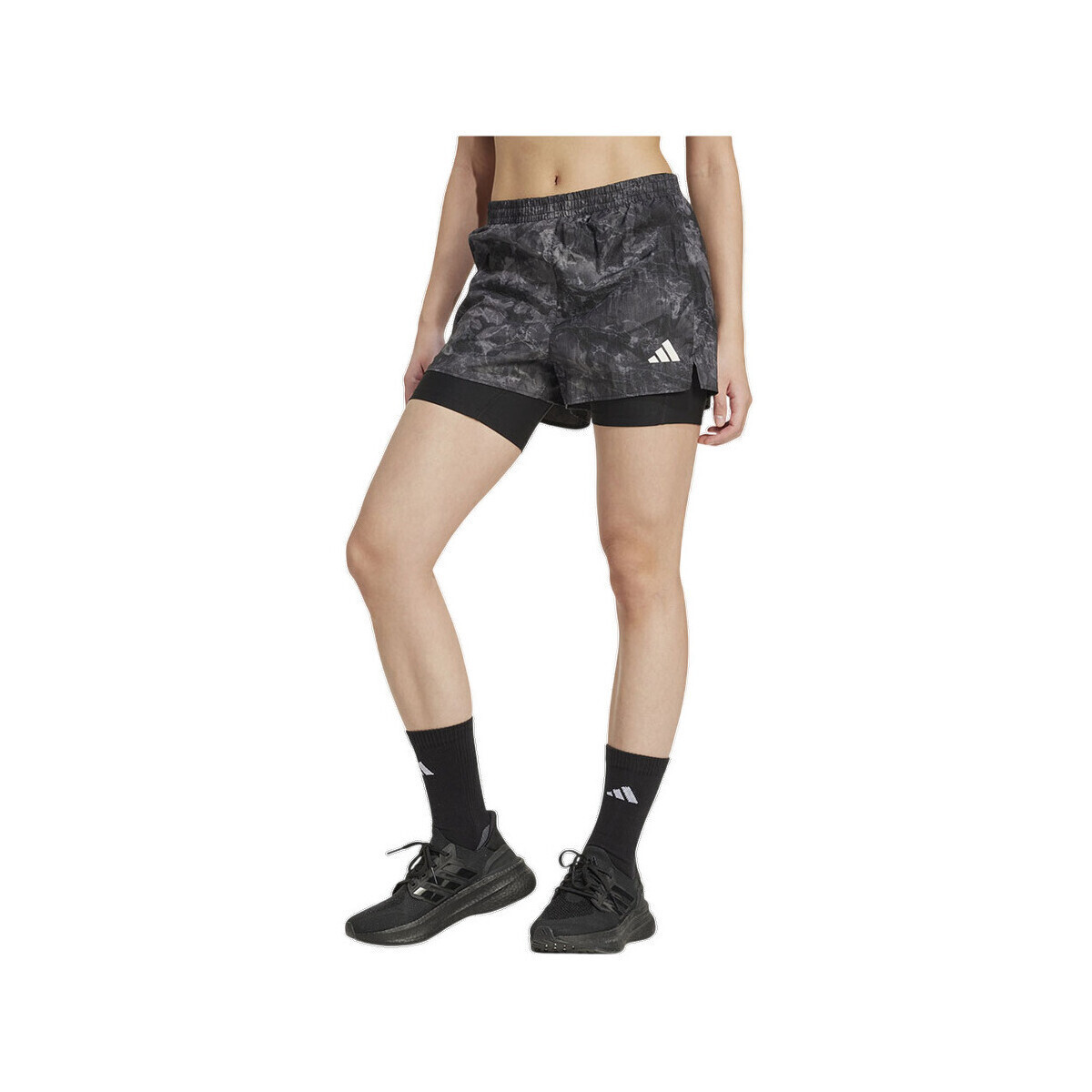 adidas  Shorts  Own The Run Spray Dye 2in1 élastique  Šedá