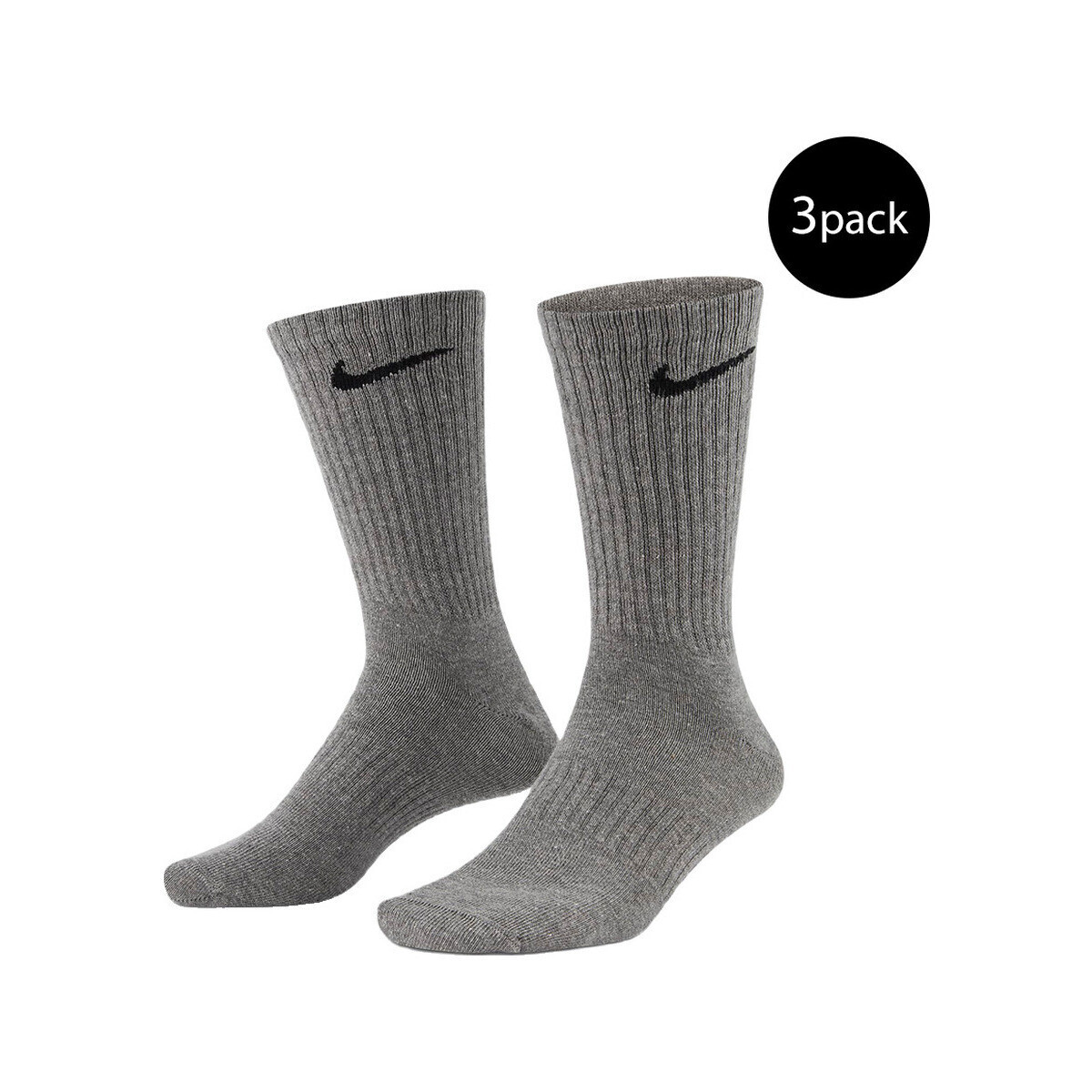 Nike  Chaussettes  everyday lightweight crew noir/gris/blanc  Černá