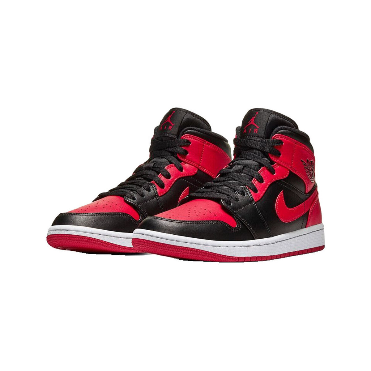 Nike  Baskets  air jordan 1 mid banned cuir  Černá