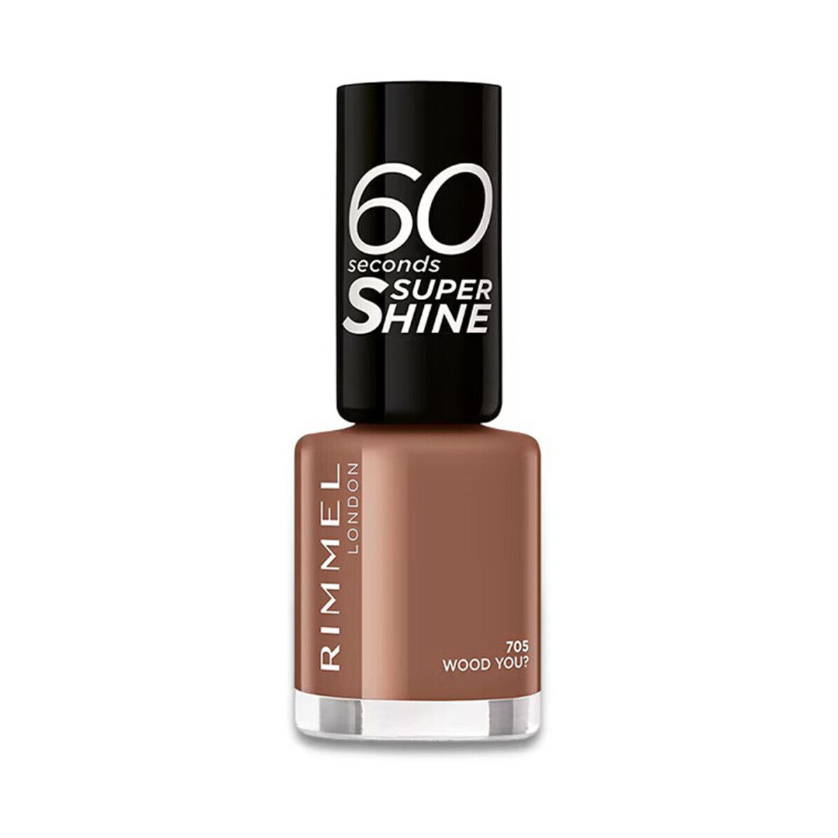 Rimmel London  60 Seconds Super Shine Nail Polish - 705 Wood You ?  Hnědá