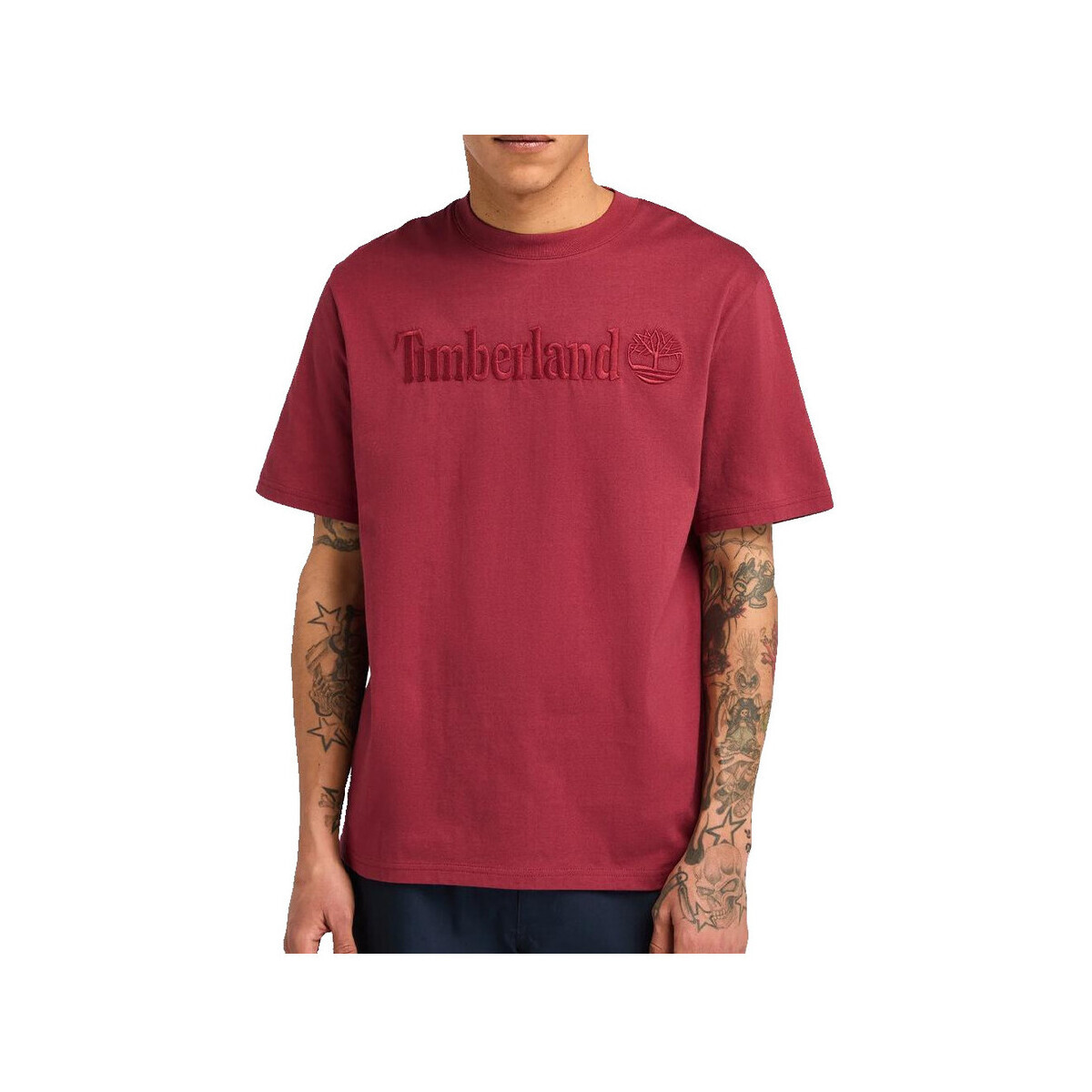 Timberland  T-shirt  Man Logo bordeaux  Bordó