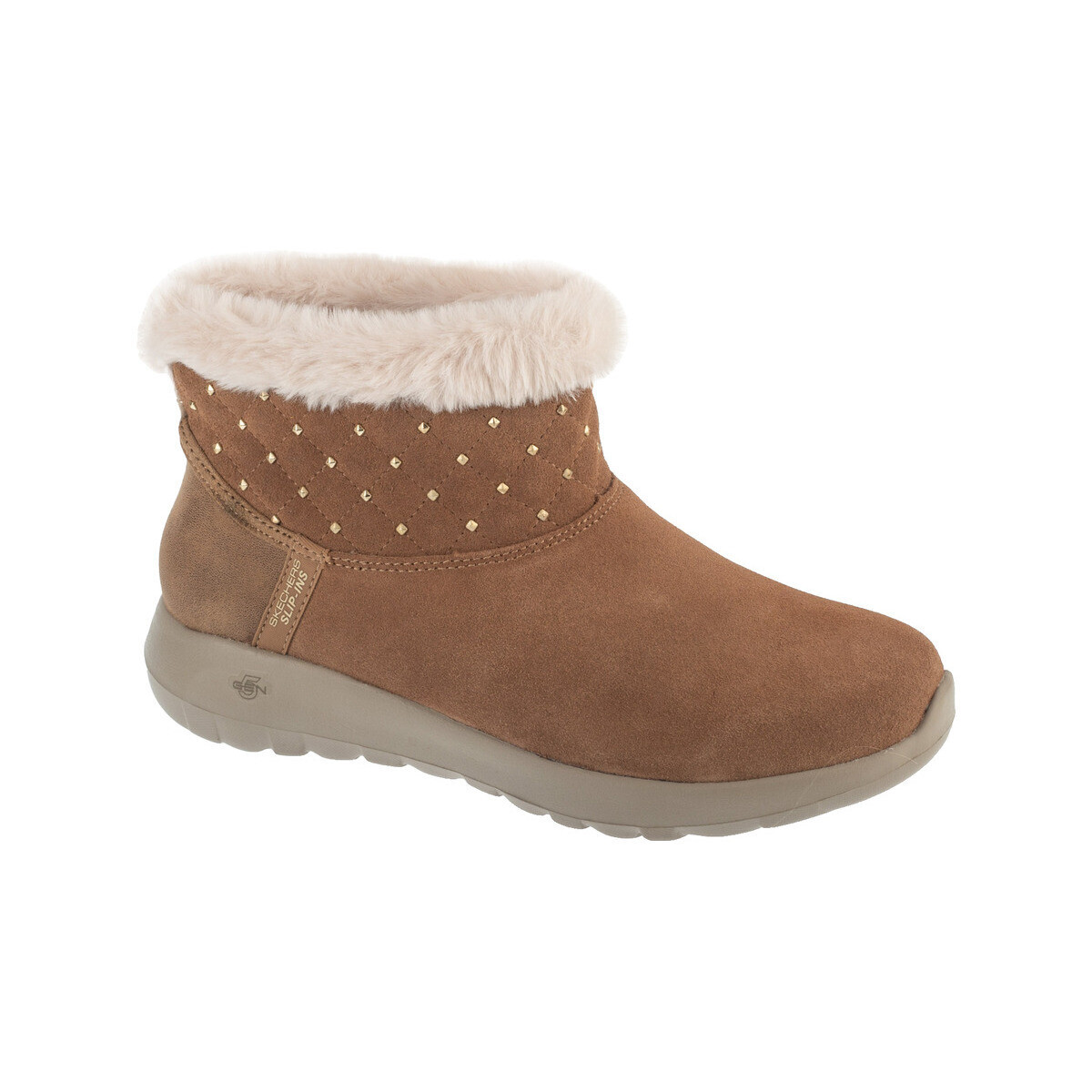 Skechers  Bottines  on the go joy cozy shimmer daim  Hnědá