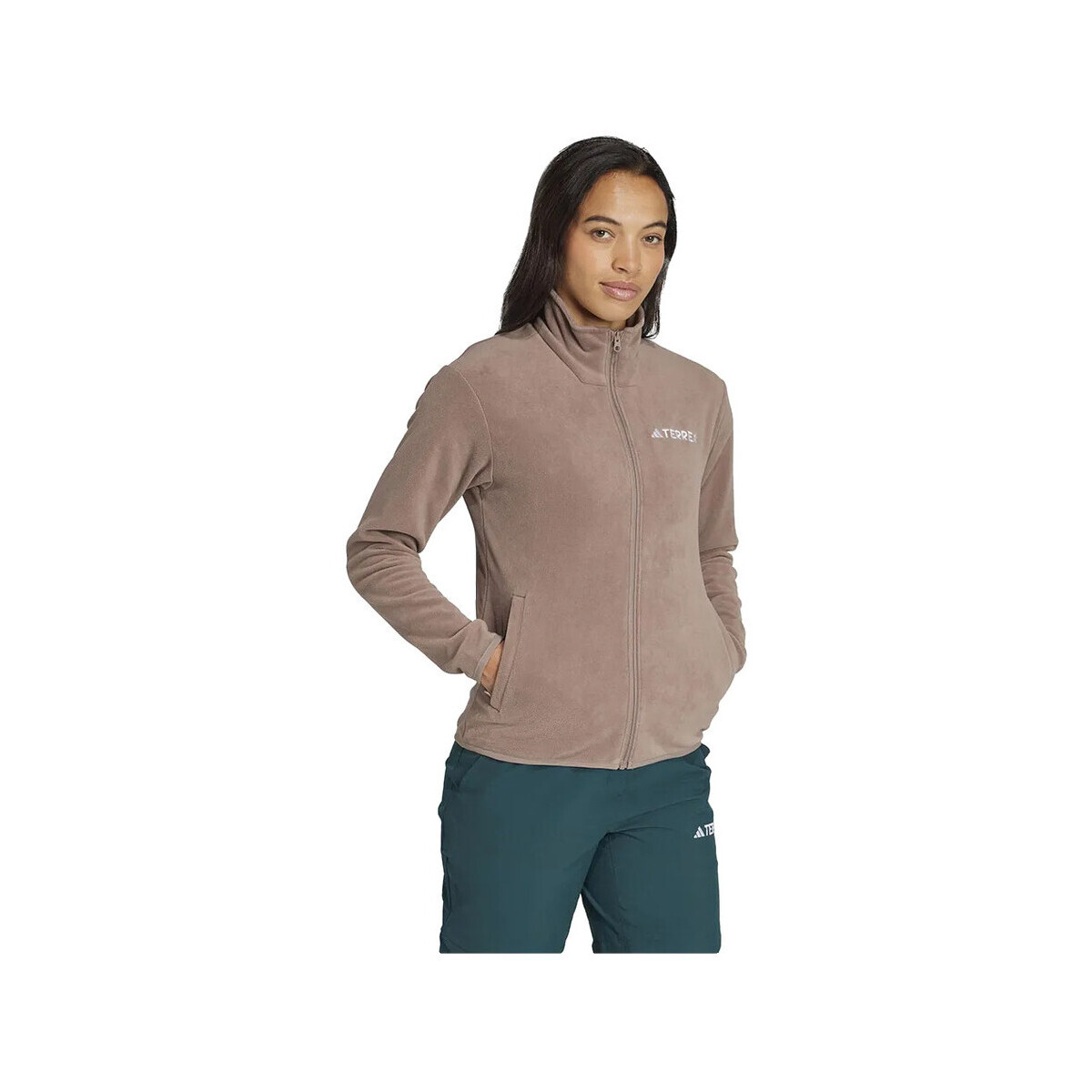 adidas  Veste en polaire  100% Polyester Recyclé marron  Hnědá
