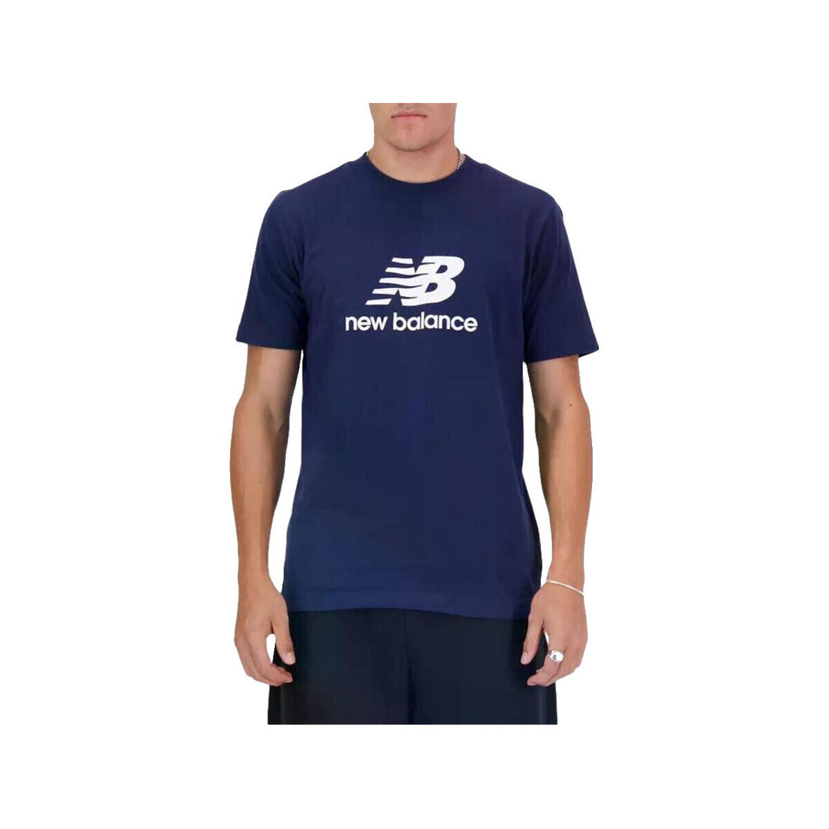 New Balance  T-shirt  L coton bleu  Modrá