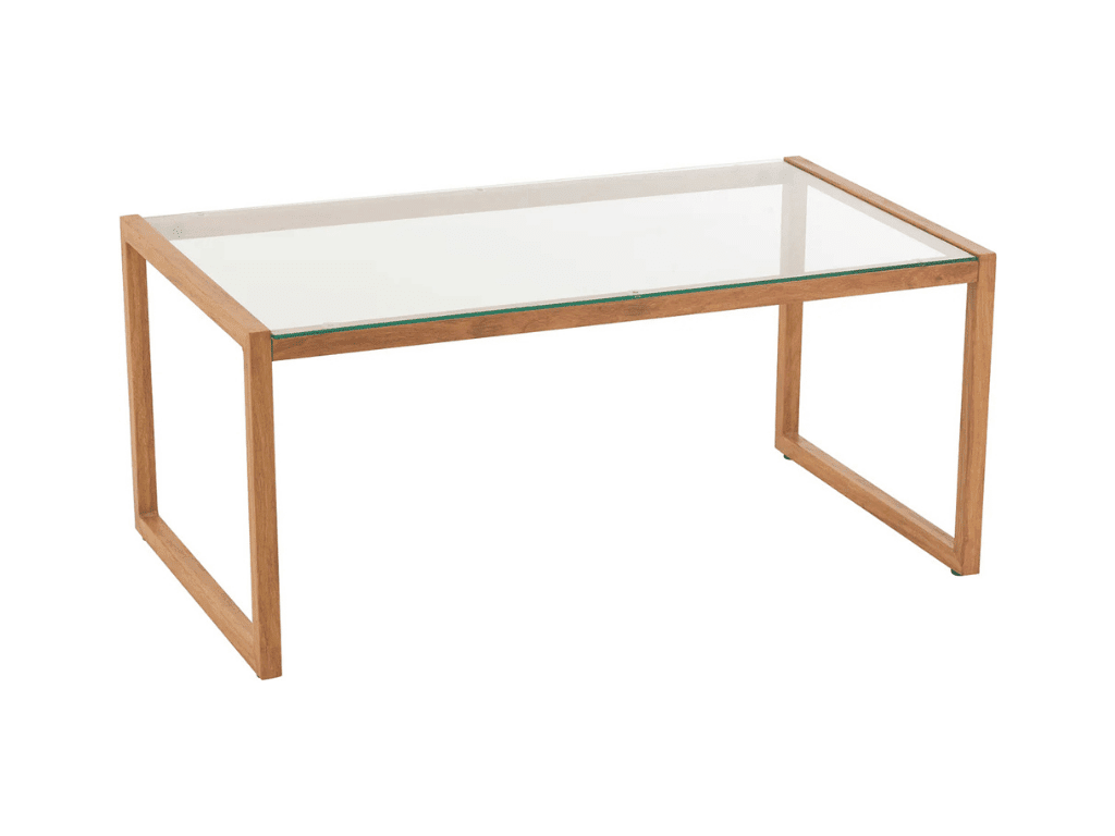 Konferenční stolek NATURELE se skleněnou deskou 90x50 cm, hnědý