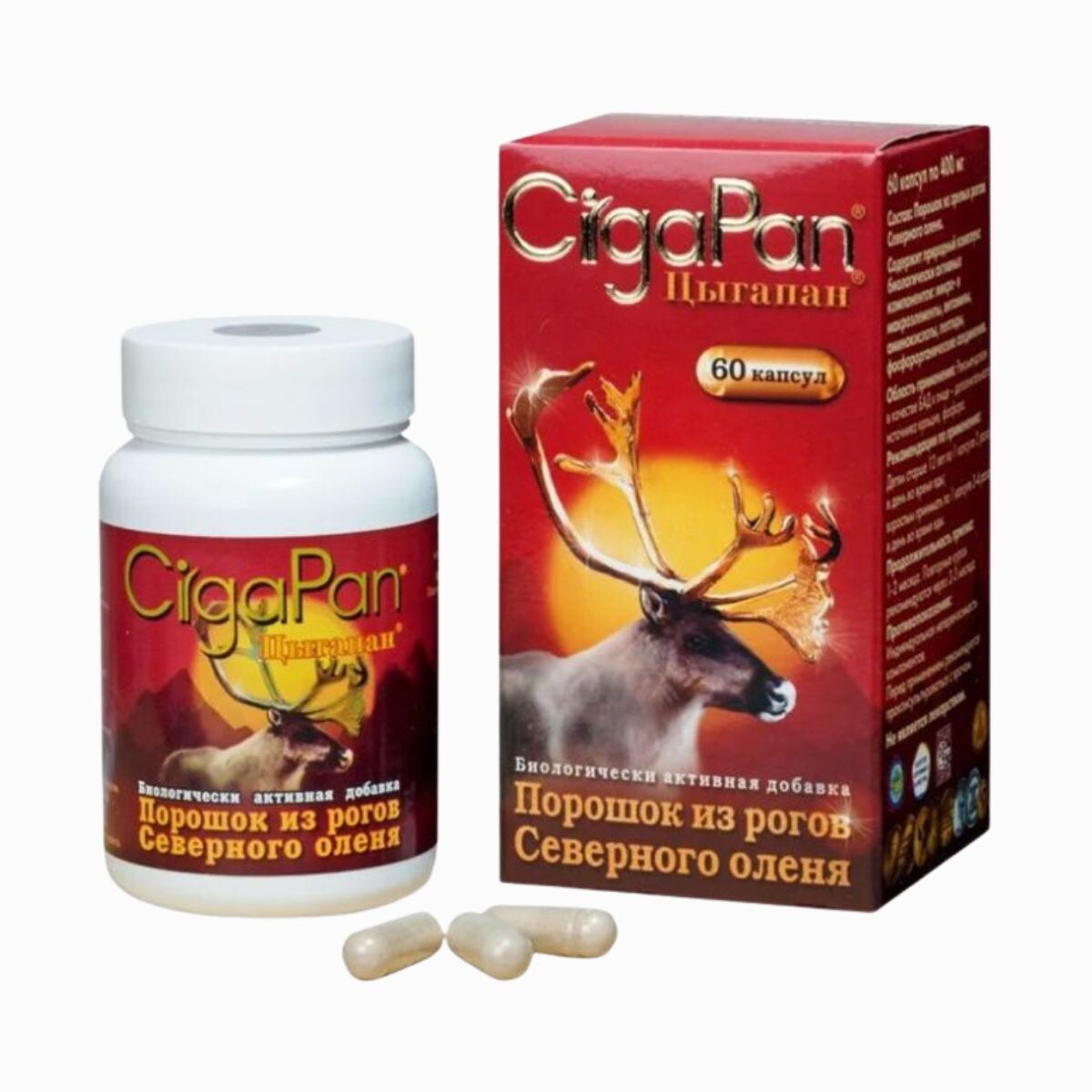 Fitokosmetik CigaPan - extrakt ze sobích parohů - 60 kapslí