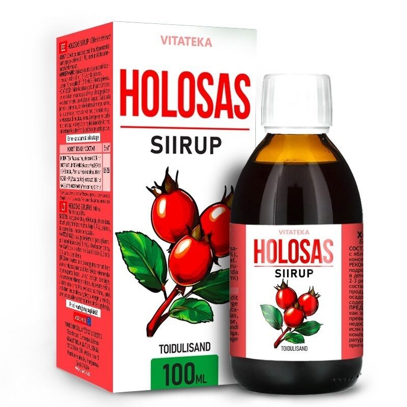 Holosas – šípkový sirup s kyselinou jablečnou – 100 ml – Vitateka