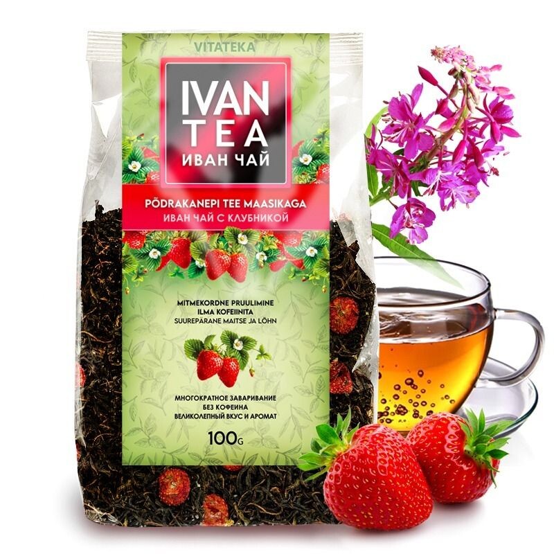 Ivan čaj (vrbovka úzkolistá) s jahodami – 100 g – Vitateka