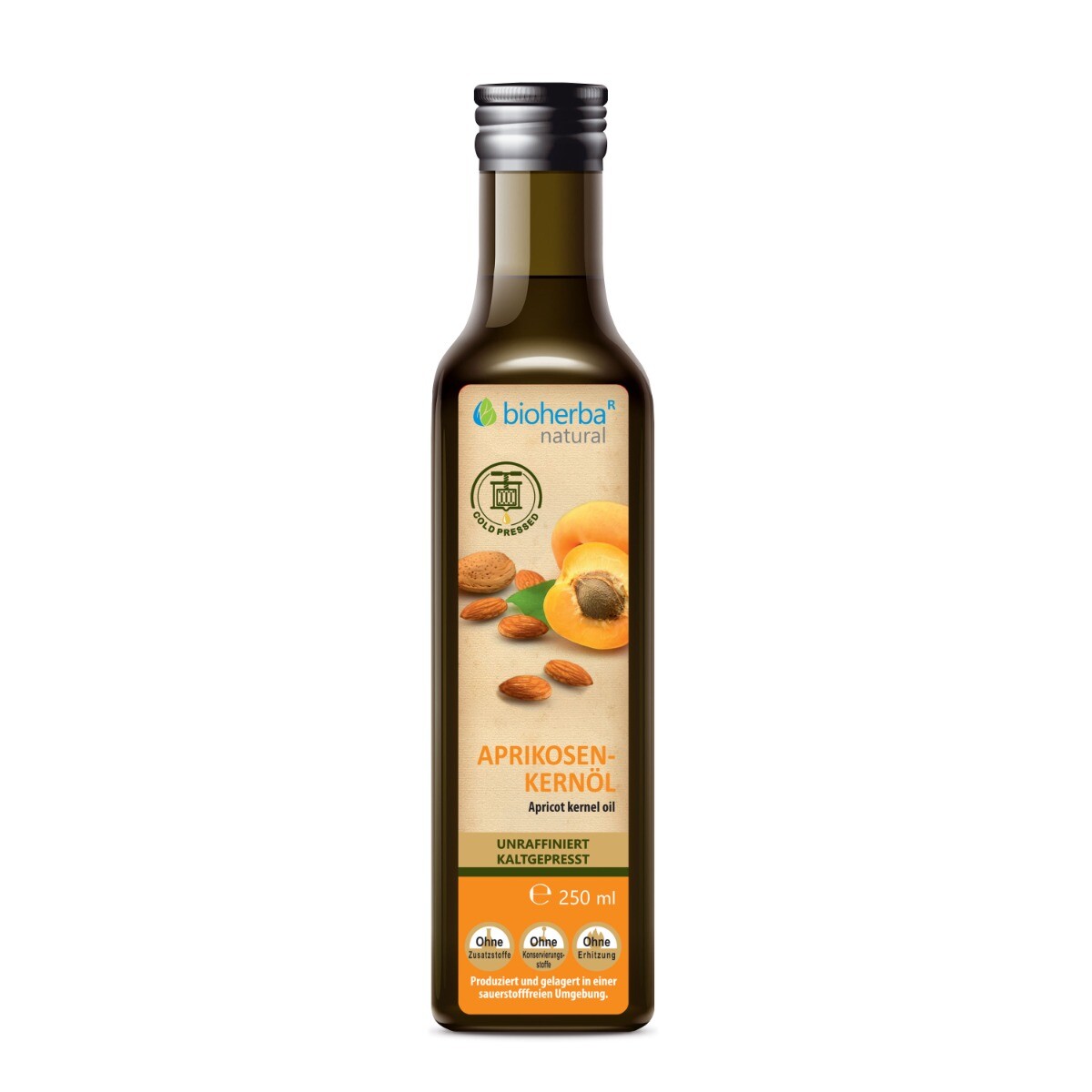Meruňkový olej z jader lisovaný za studena - 250 ml - Bioherba