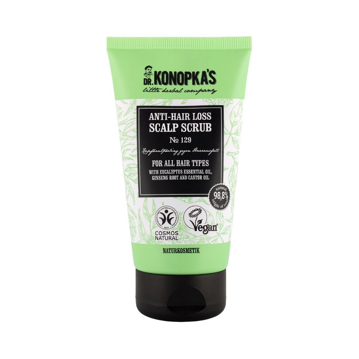 Peeling na pokožku hlavy proti vypadávání vlasů №129 pro všechny typy vlasů - 150 ml - Dr. Konopka's