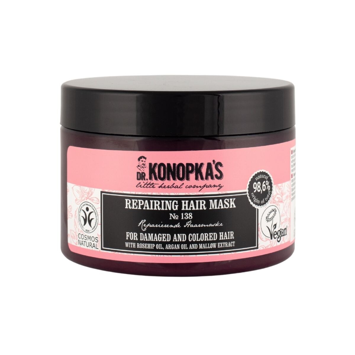 Regenerační maska na vlasy №138 pro poškozené a barvené vlasy - 300 ml - Dr. Konopka's