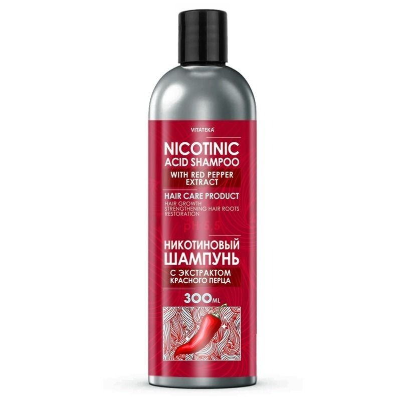 Šampon s kyselinou nikotinovou a extraktem z červené papriky – 300 ml – Vitateka
