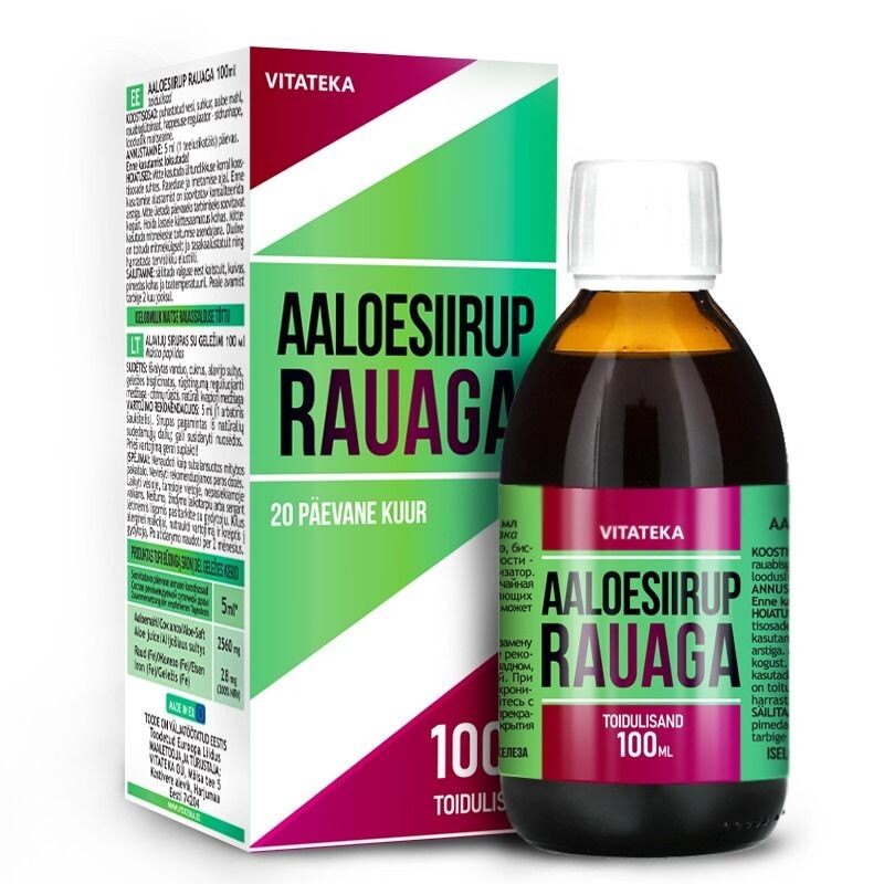 Tekutý sirup s aloe a dobře vstřebatelným železem – 100 ml – Vitateka