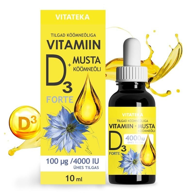 Vitamín D3 4000 IU s olejem z černého kmínu – 10 ml – Vitateka