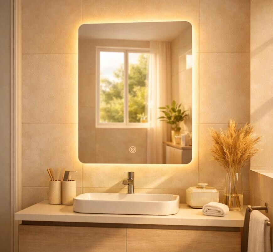 Koupelnové zrcadlo s LED osvětlením 50x70
