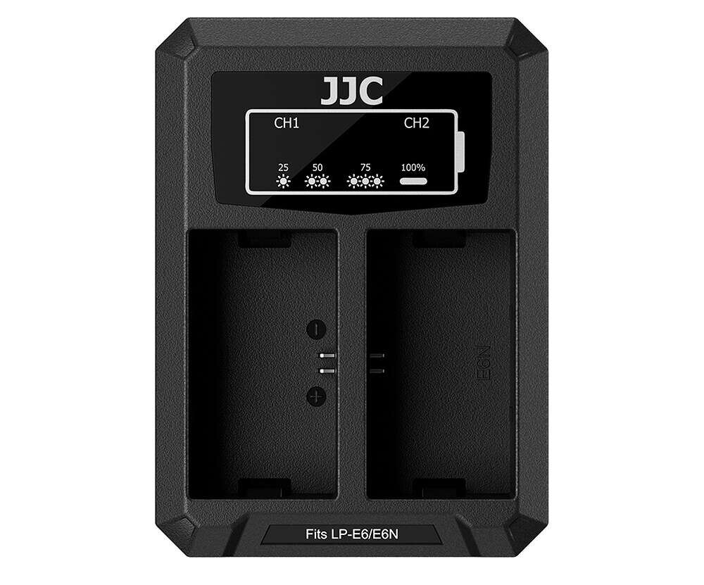 JJC duální USB nabíječka pro dva akumulátory Canon LP-E6(N)