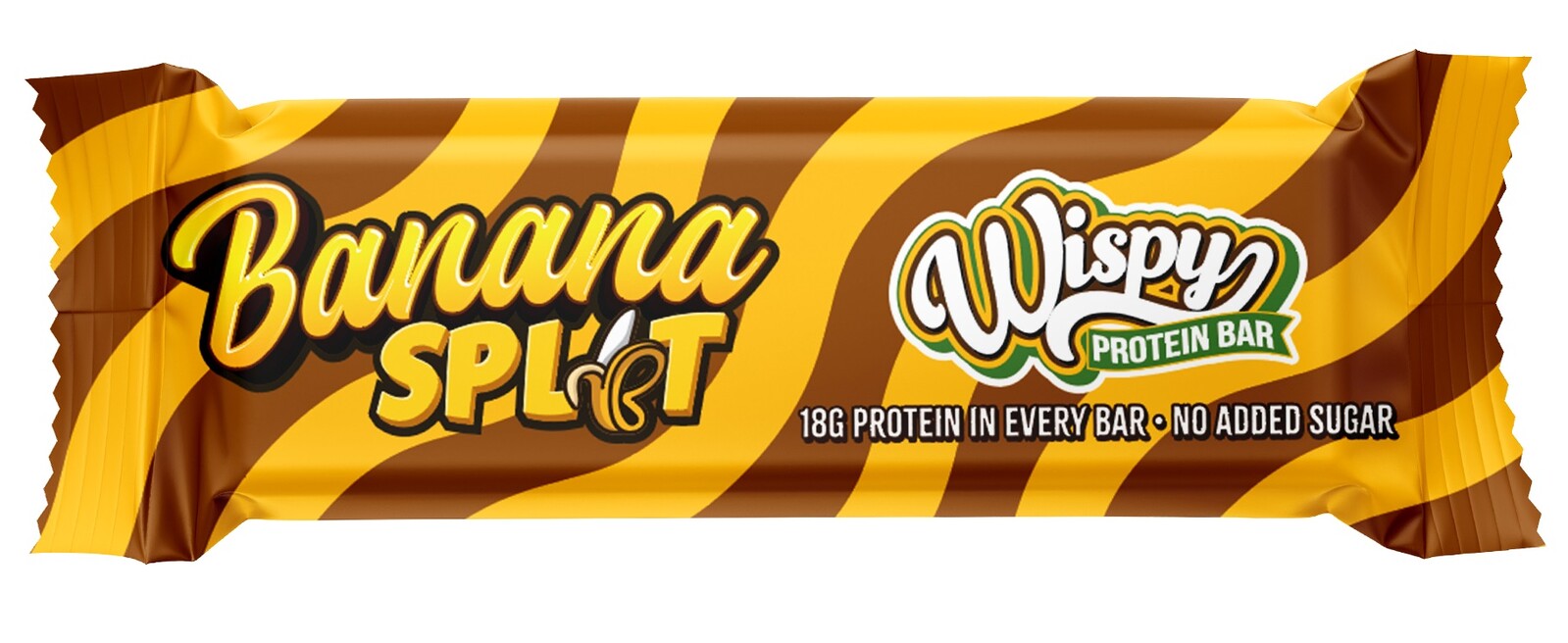Wispy Protein Bar Banana Split 55 g, extra měkká proteinová tyčinka s 2 g cukru, Banana Split