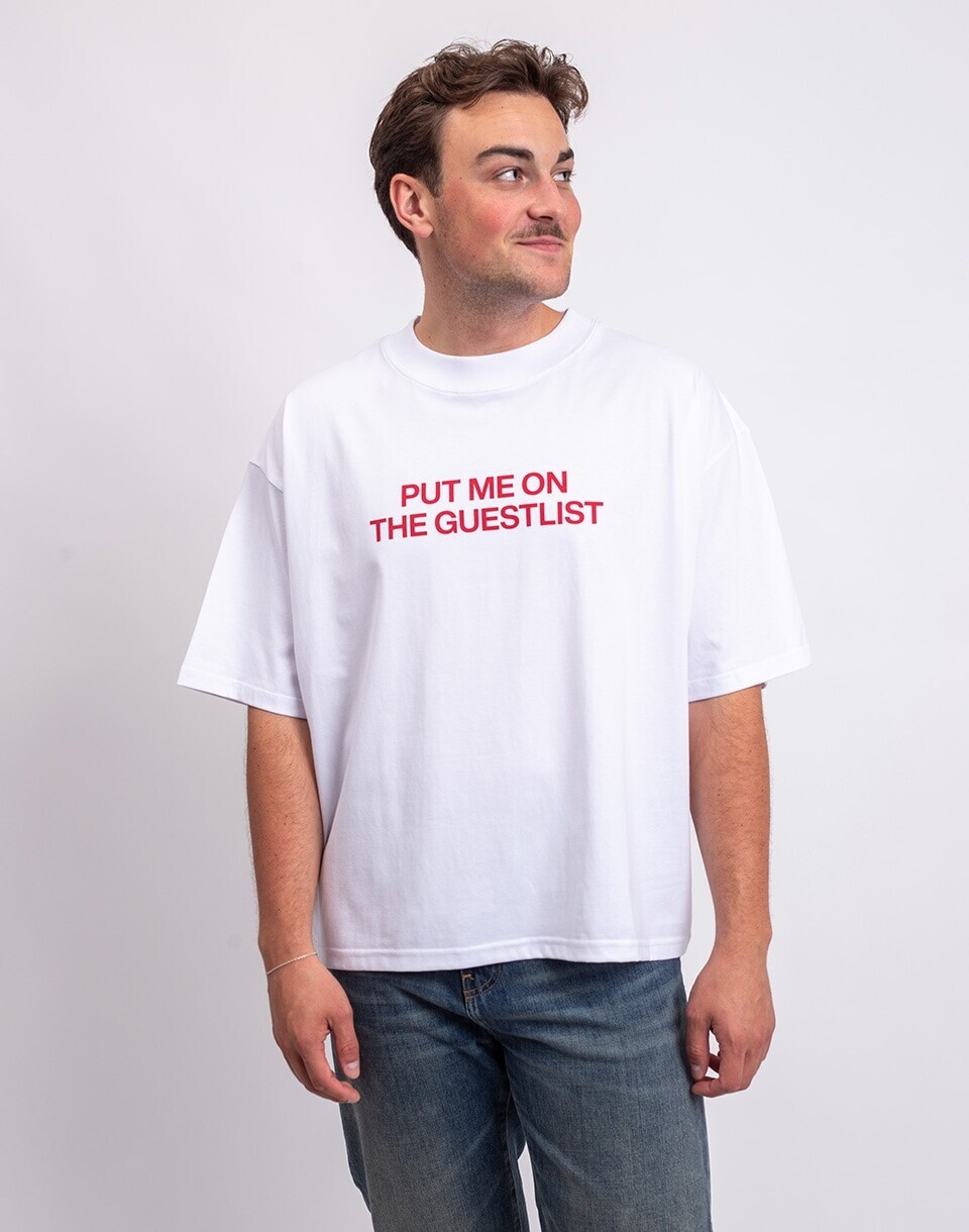 Monkey Studios Tričko Put Me On The Guestlist white/red S