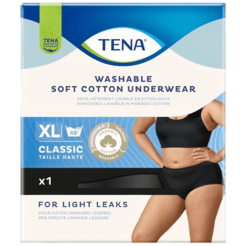 TENA Washable Soft Cotton Underwear XL černé inkontinenční kalhotky pro ženy 1ks
