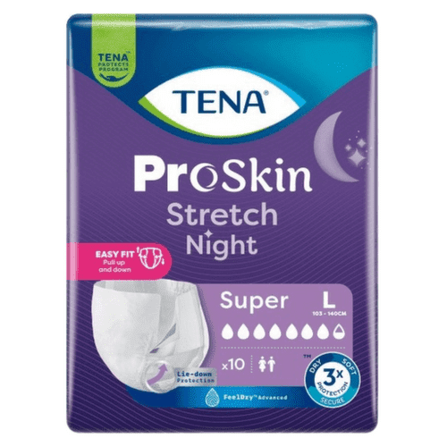 TENA Proskin Stretch Night Super L inkontinenční zalepovací natahovací kalhotky 10ks
