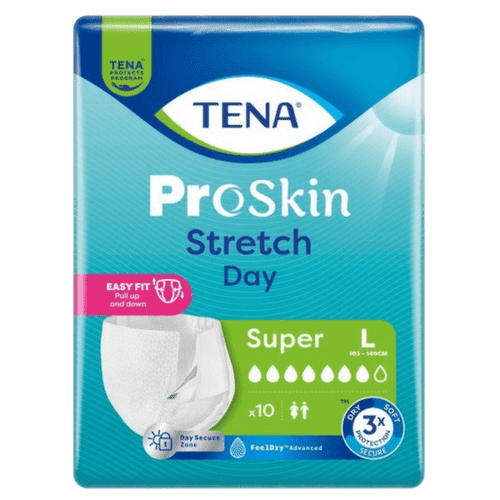 TENA Proskin Stretch Day Super L inkontinenční zalepovací natahovací kalhotky 10ks