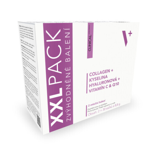 Clinical Collagen + kyselina hyaluronová + vitamín C & Q10 jahoda 60x8.8g