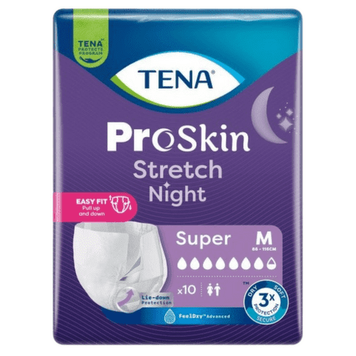 TENA Proskin Stretch Night Super M inkontinenční zalepovací natahovací kalhotky 10ks