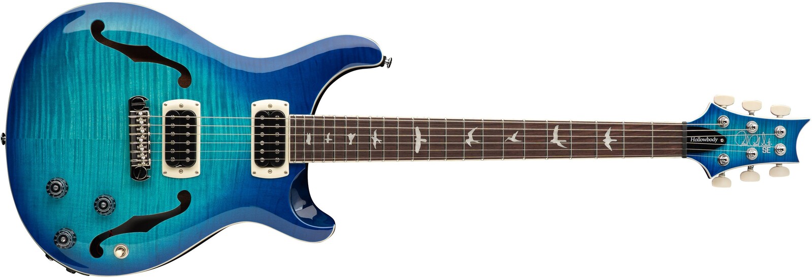 PRS SE Flat Back Hollowbody I Piezo Lake Blue