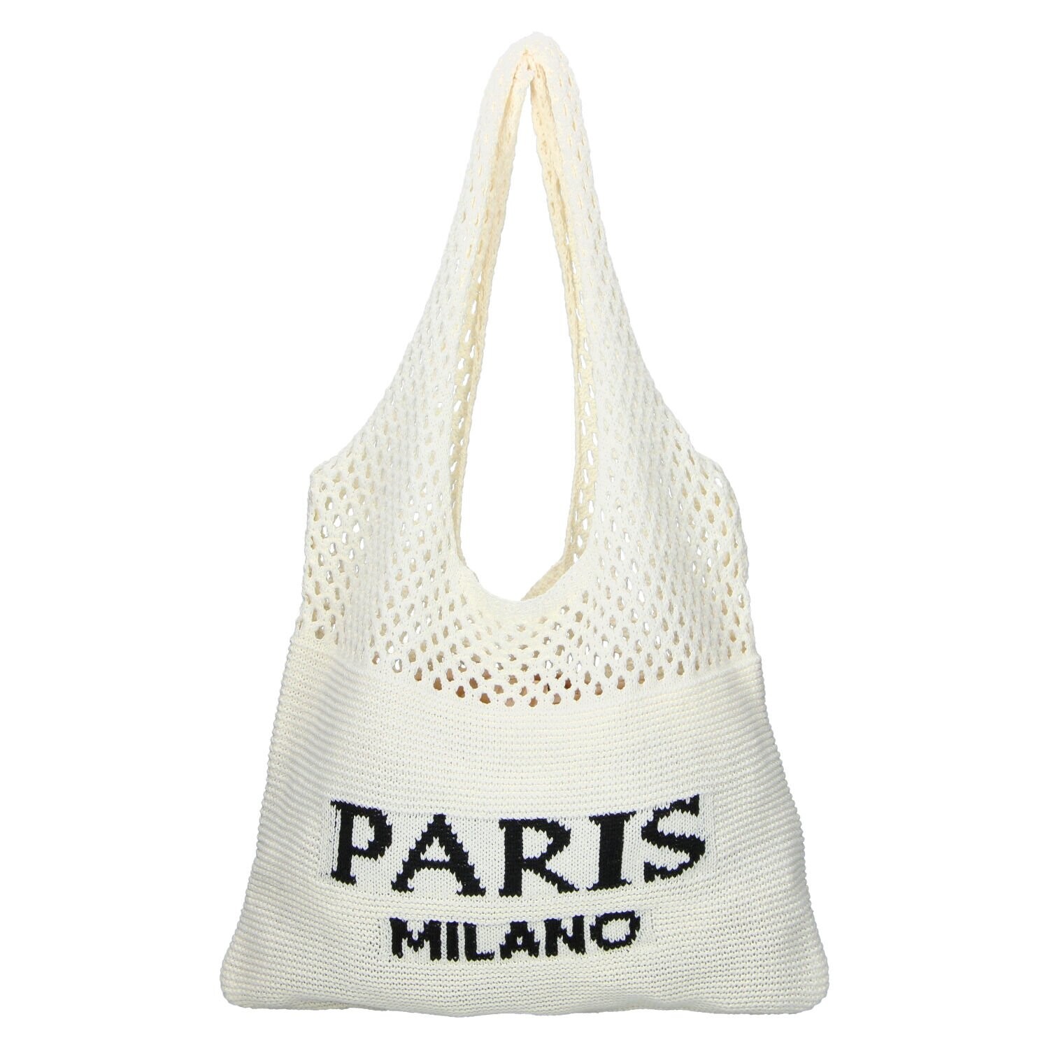 Stylová háčkovaná kabelka na rameno Paris, krémová