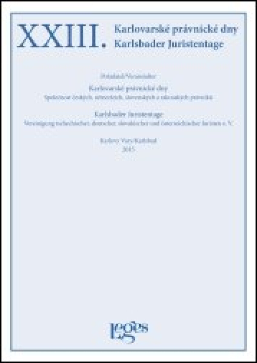XXXIII. Karlovarské právnické dny - Vladimír Zoufalý