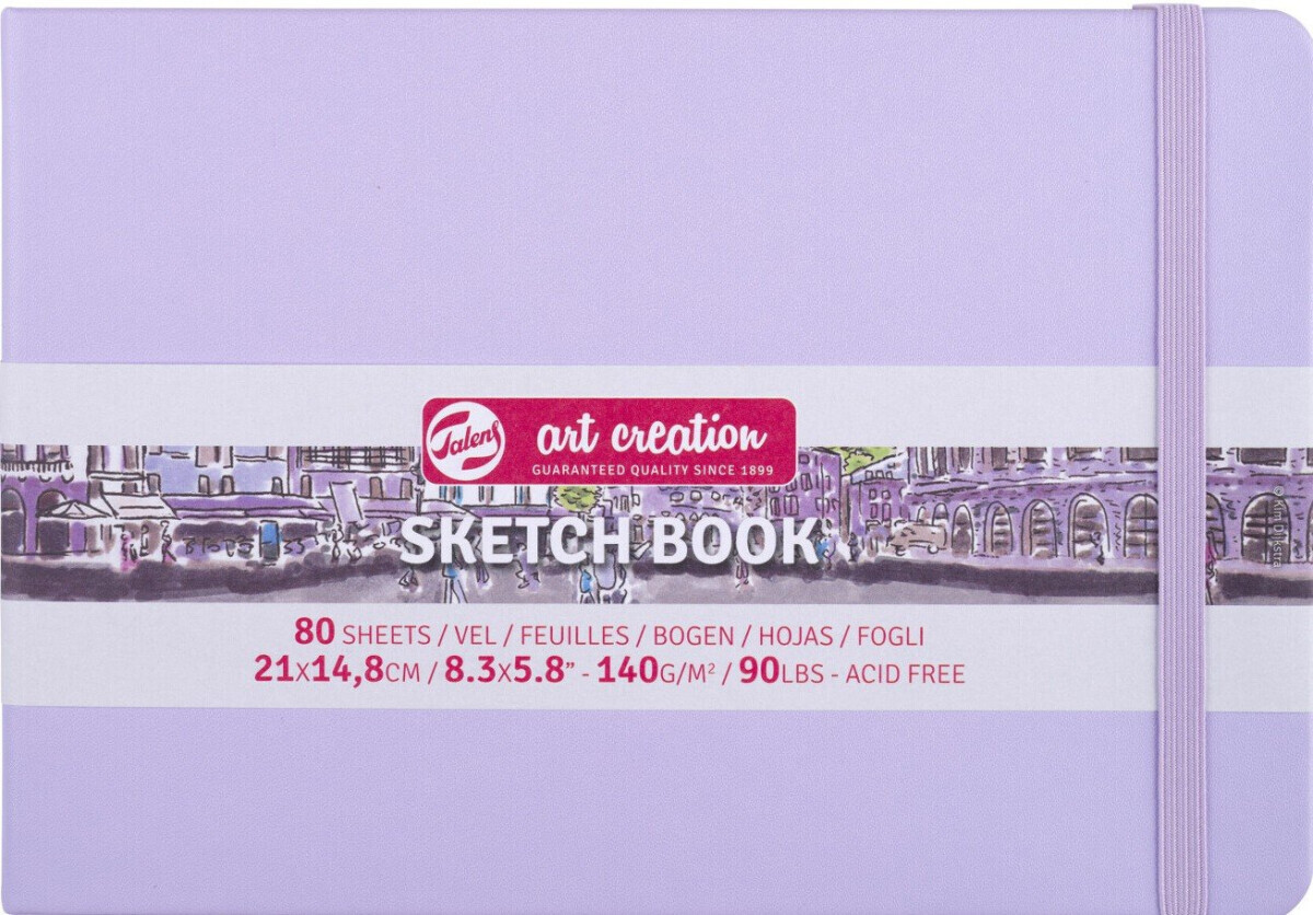 Skicák Art Creat. v pevné vazbě fialový 15x21 140g