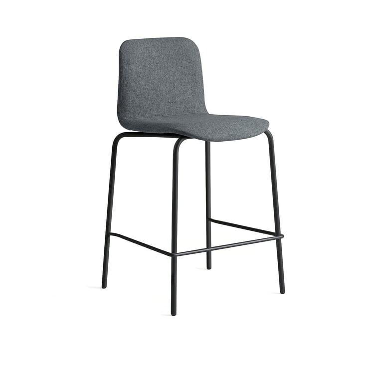 Barová židle LABELL, výška sedáku 650 mm, černá/antracitová
