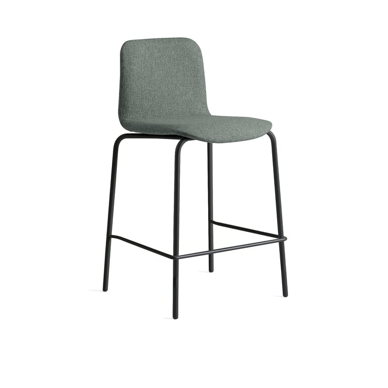 Barová židle LABELL, výška sedáku 650 mm, černá/darkgreen