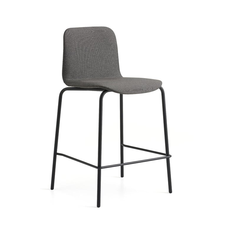 Barová židle LABELL, výška sedáku 650 mm, černá/hnědá