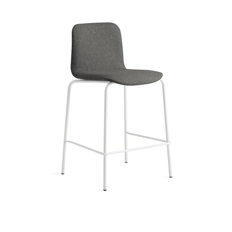 Barová židle LABELL, výška sedáku 650 mm, bílá/hnědá