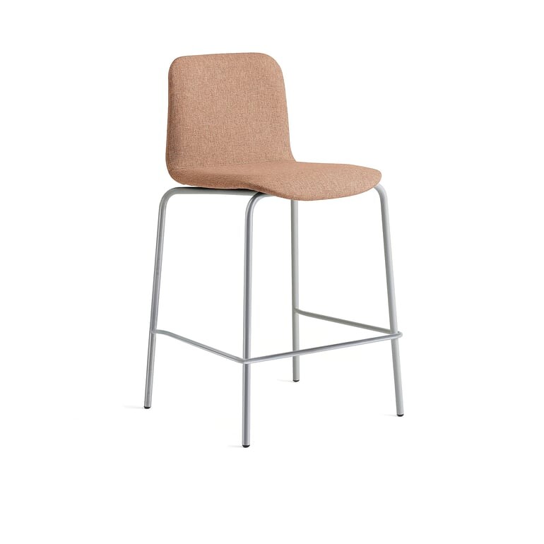 Barová židle LABELL, výška sedáku 650 mm, stříbrná/měděná