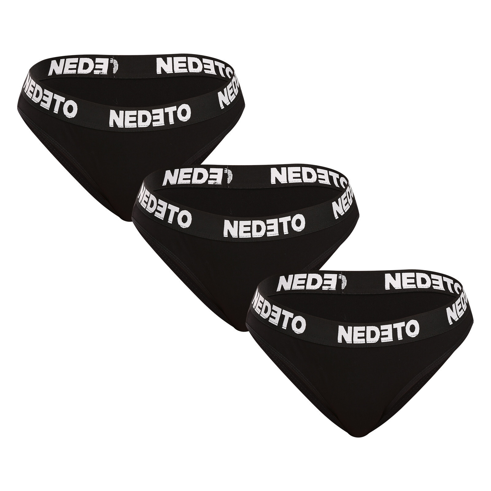 2. jakost 3PACK dámské kalhotky Nedeto černé (3NKB001/II) L