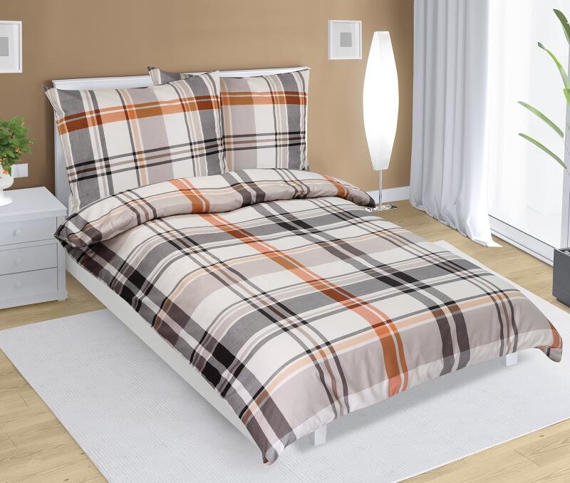 Bellatex Bav. Káro oranž. 140×200, 70×90 cm