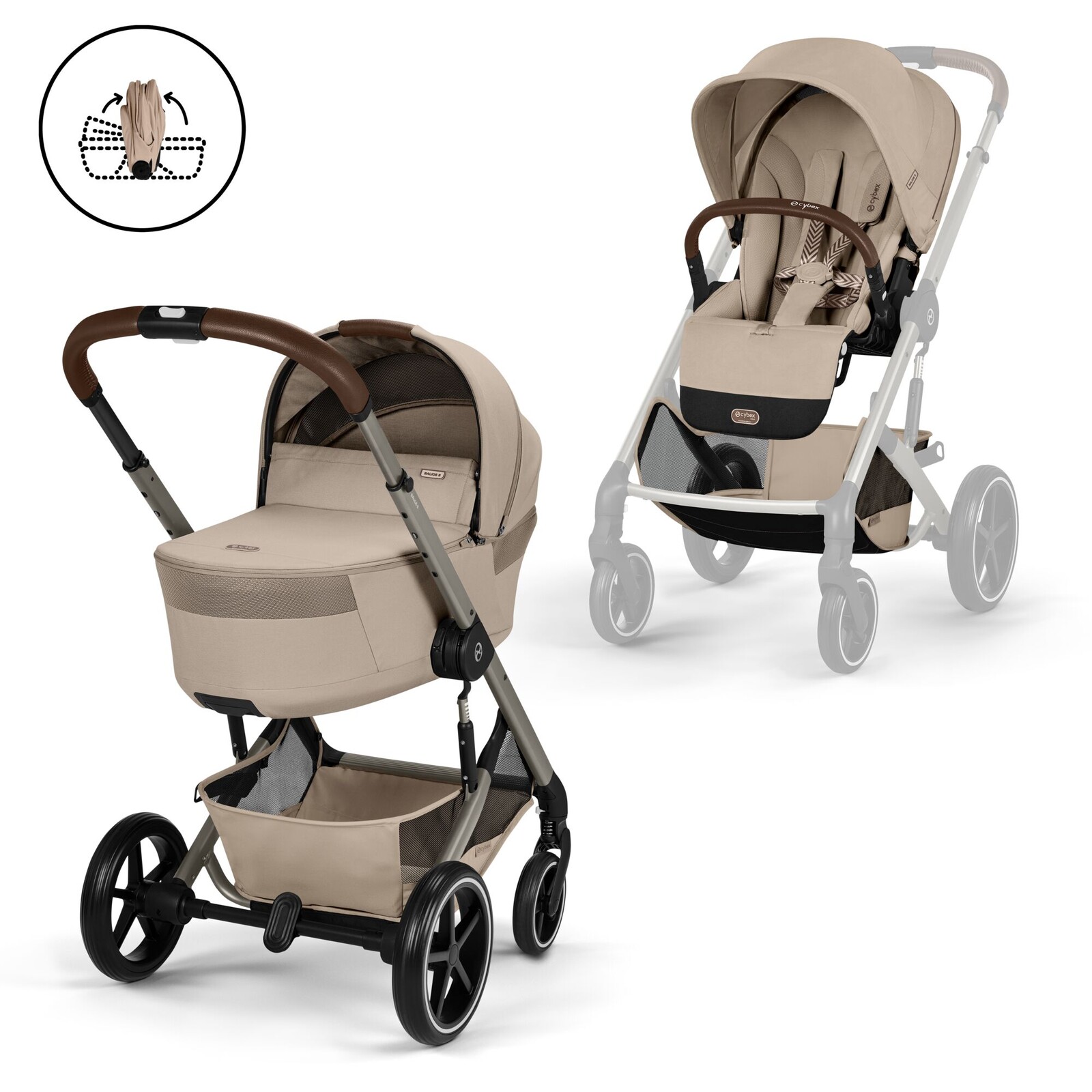 Cybex BALIOS S LUX TPE + skládací korbička Almond Beige | beige 2026