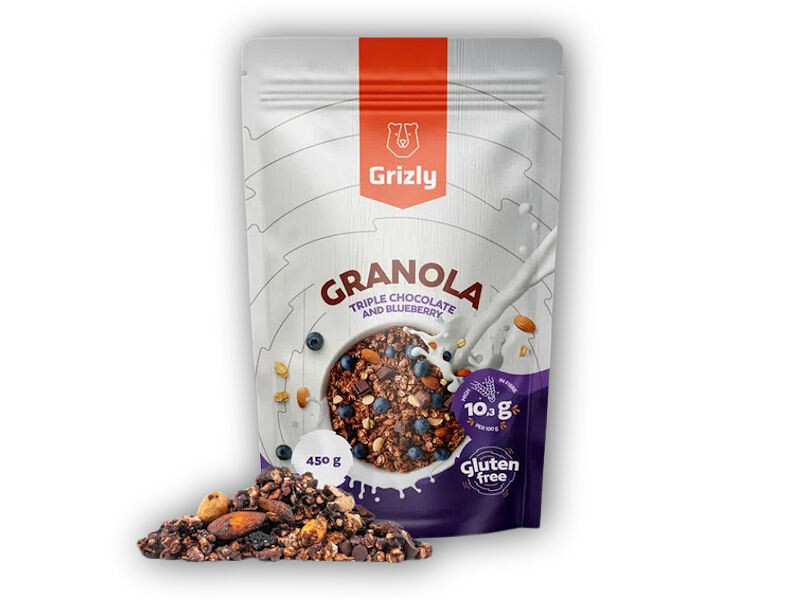 Grizly Granola hořká čokoláda s borůvkami 450g