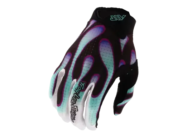 Troy Lee Designs Air Overspray rukavice Black/Real Teal vel. S