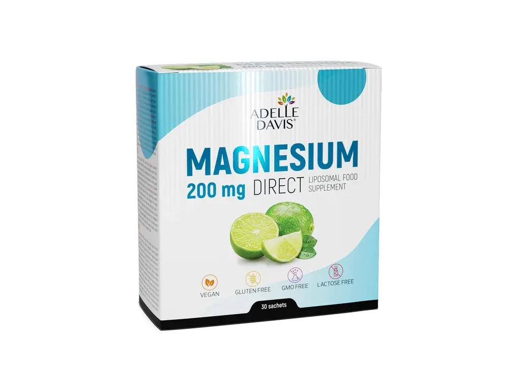 Adelle Davis – Magnesium 200 mg DIRECT, lipozomální doplněk stravy, 30 sáčků