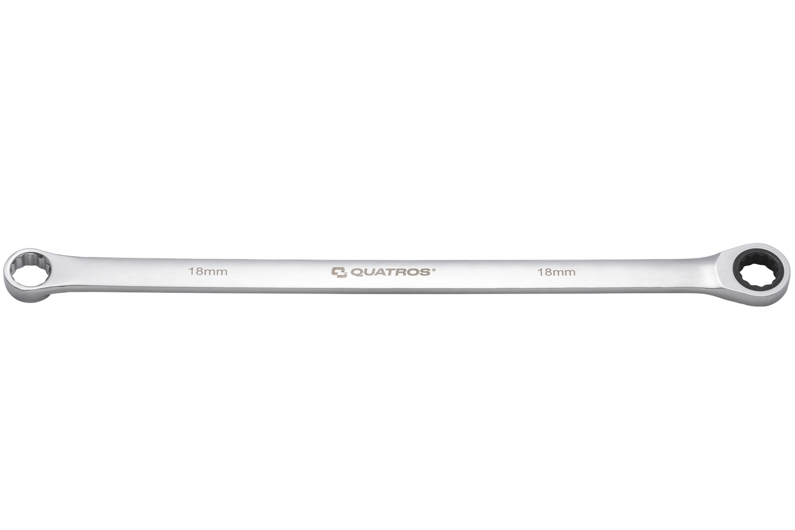 Extra dlouhý očkový ráčnový klíč 18 mm, L=412 mm – QUATROS QS50465A-18
