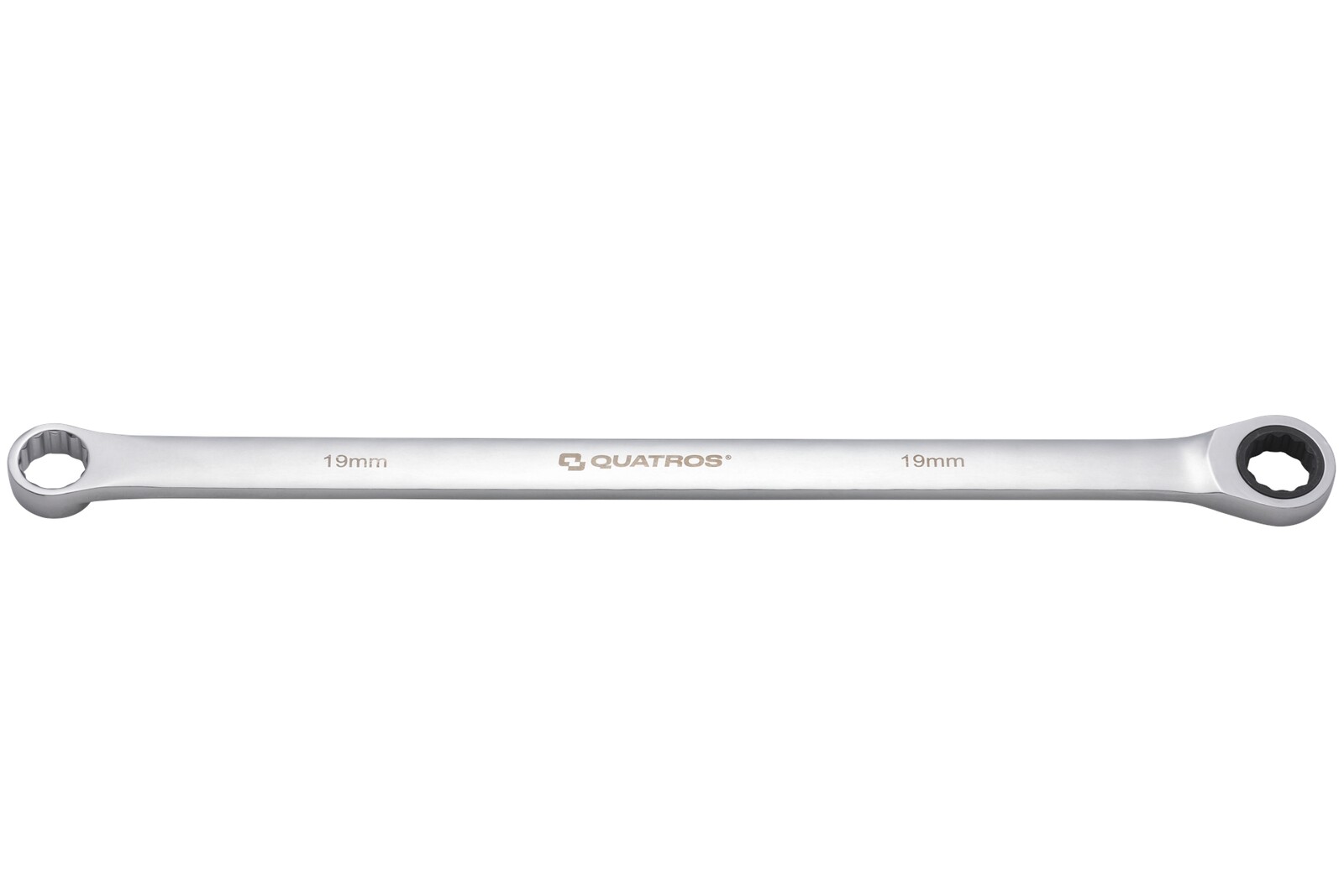 Extra dlouhý očkový ráčnový klíč 19 mm, L=420 mm – QUATROS QS50465A-19
