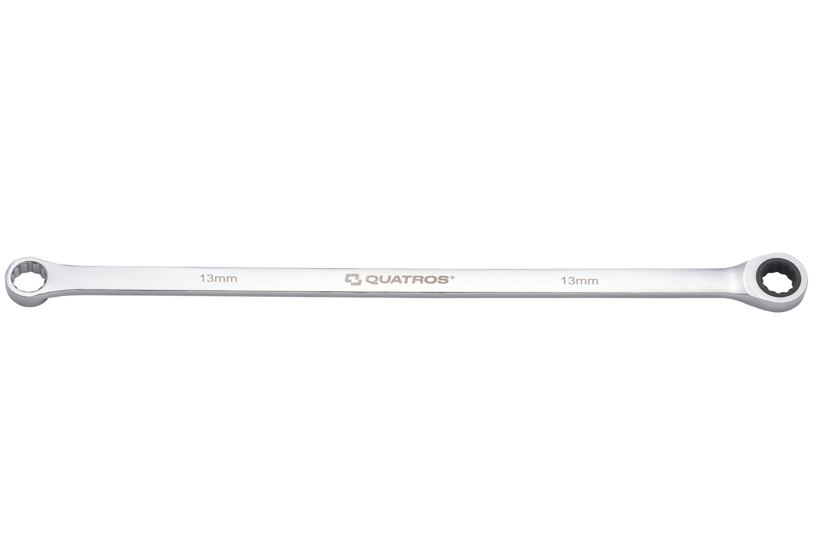 Extra dlouhý očkový ráčnový klíč 13 mm, L=346 mm – QUATROS QS50465A-13